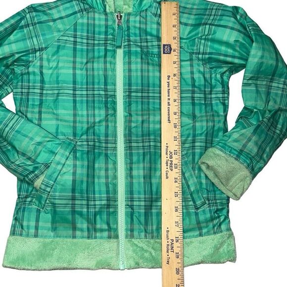Girls Marmot reversible lite jacket fuzzy and windbreaker in Green. Sz M 7-8 - Picture 12 of 15